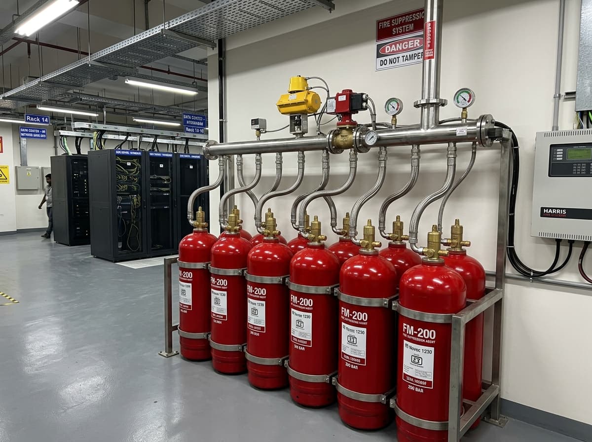 Fixed Clean Agent Gas Fire Suppression Cylinder Bank