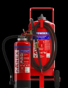 Kanex BC dry powder fire extinguishers for petroleum depots, petrol pumps, and flammable liquids